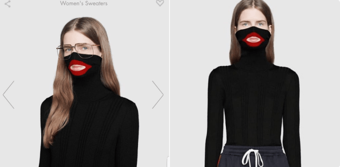 The Gucci sweater under fire. Photo: Screengrab from Twitter