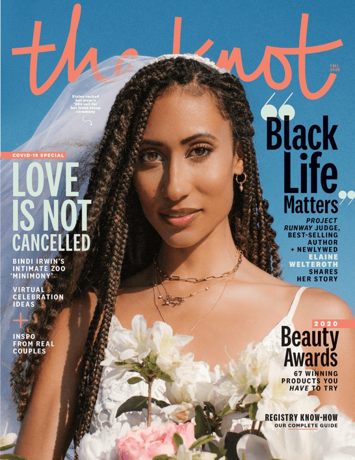 Elaine Welteroth shot by Micaiah Carter for The Knot's Fall 2020 issue.