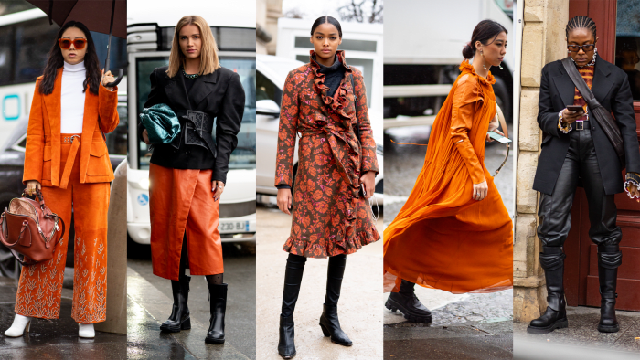 The Street-Style Crowd Was All About Orange on Day 3 of Paris Fashion ...