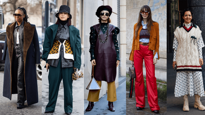 On the street at Paris Fashion Week Fall 2020.