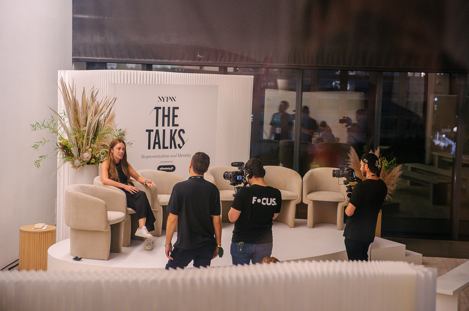 Setting the stage for IMG's "NYFW: The Talks" programming.