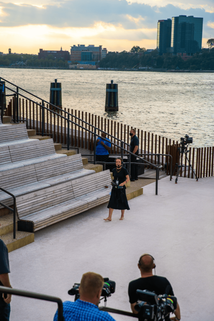 Rowe on Little Island in the lead-up to Proenza Schouler's show there in September.