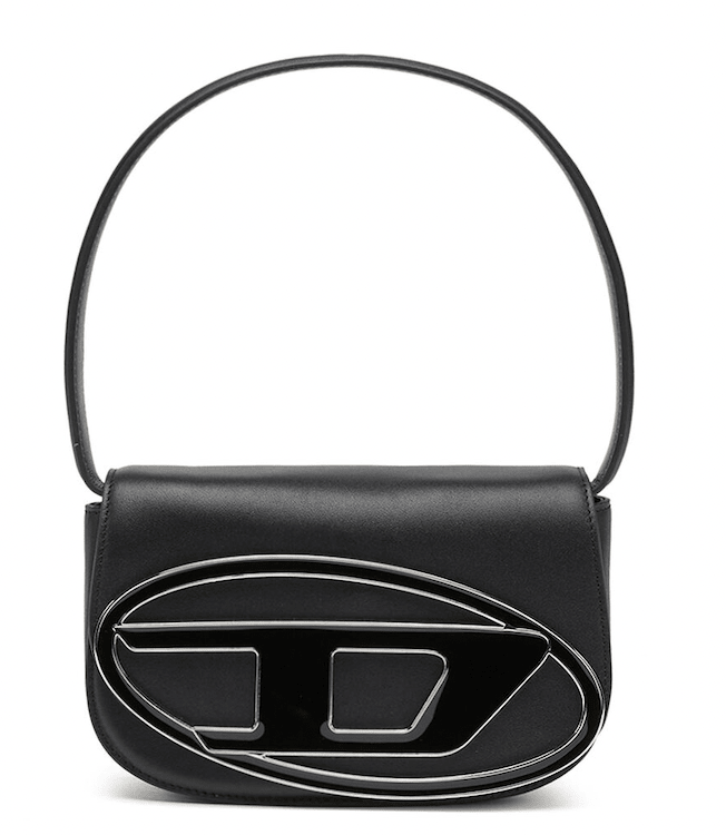 diesel black logo shoulder bag crop