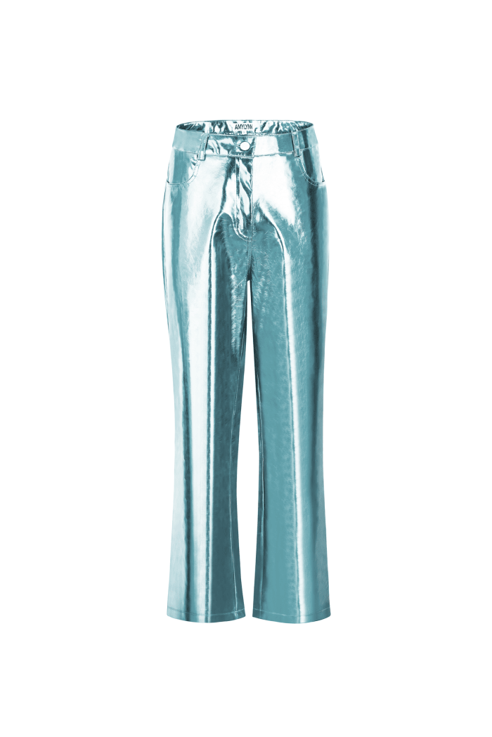 Amy Lynn Lupe Ice Blue Metallic Trousers