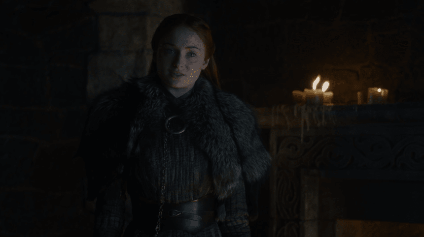 All I'm saying is that even in the middle of a crisis, Sansa Stark is popping off a fire 'fit and hair situation. Photo: HBO/Screenshot