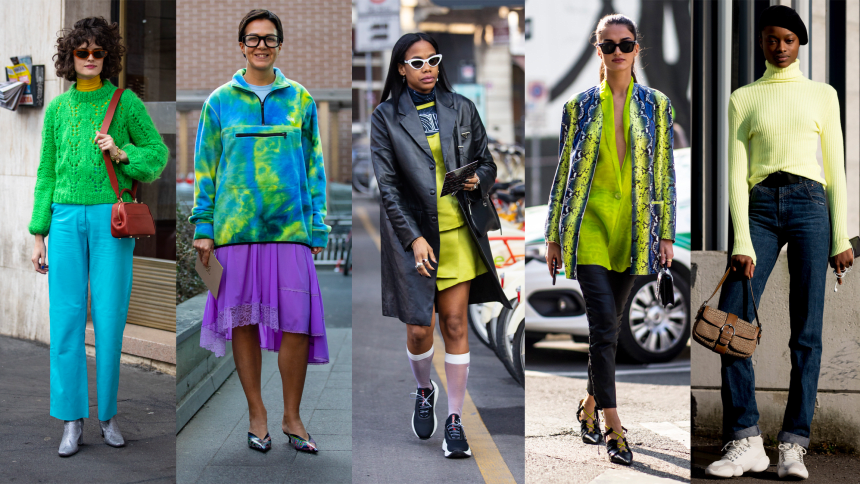 The Fashion Crowd Was All About Slime Green on Day 2 of Milan Fashion ...