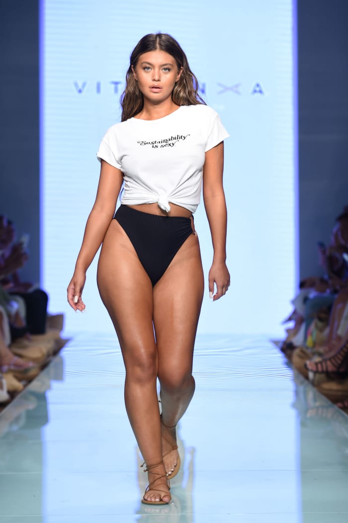 A look from the Vitamin A Resort 2020 runway show during Nu Wave Swim at Miami Swim Week. Photo: World Red Eye Images/Courtesy of Vitamin A