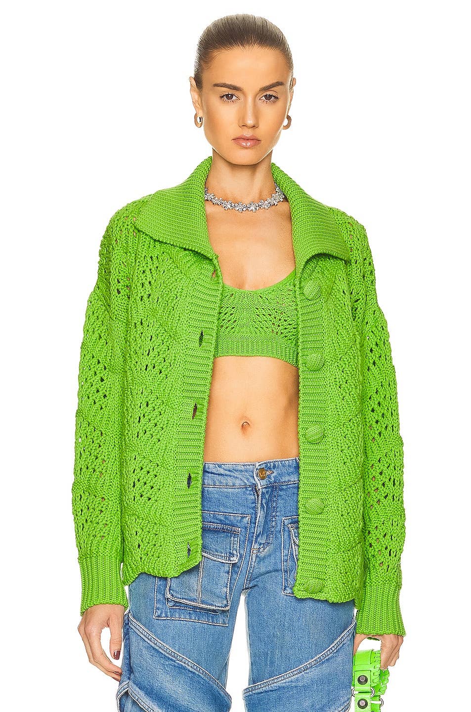 Twin-set (gilet + Haut) Materia En Lurex Bleu Clair - Taille S/36 - Occasion Très Bon état