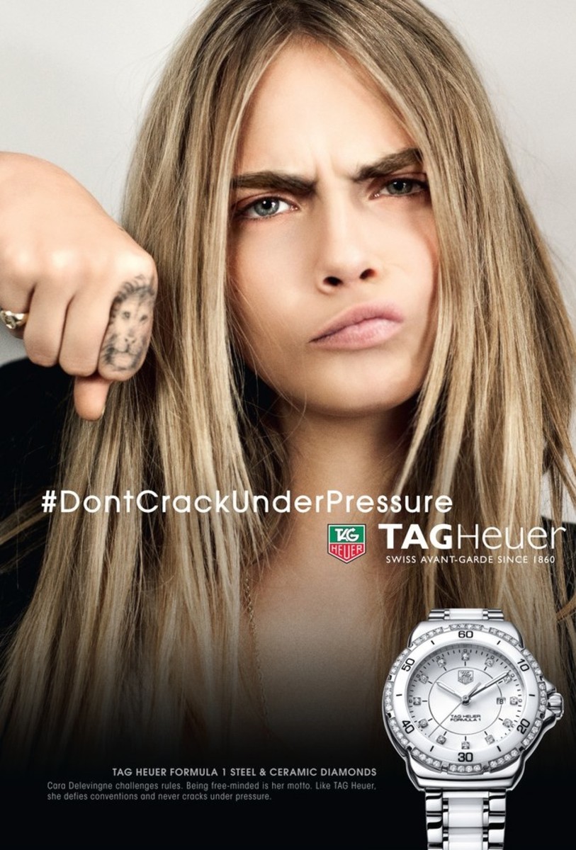 TAG Heuer - She's fearless. She's disruptive. She's a global style icon.  Lioness Cara Delevingne is our muse for the TAG Heuer Carrera Cara Special  Edition – a watch that reflects her