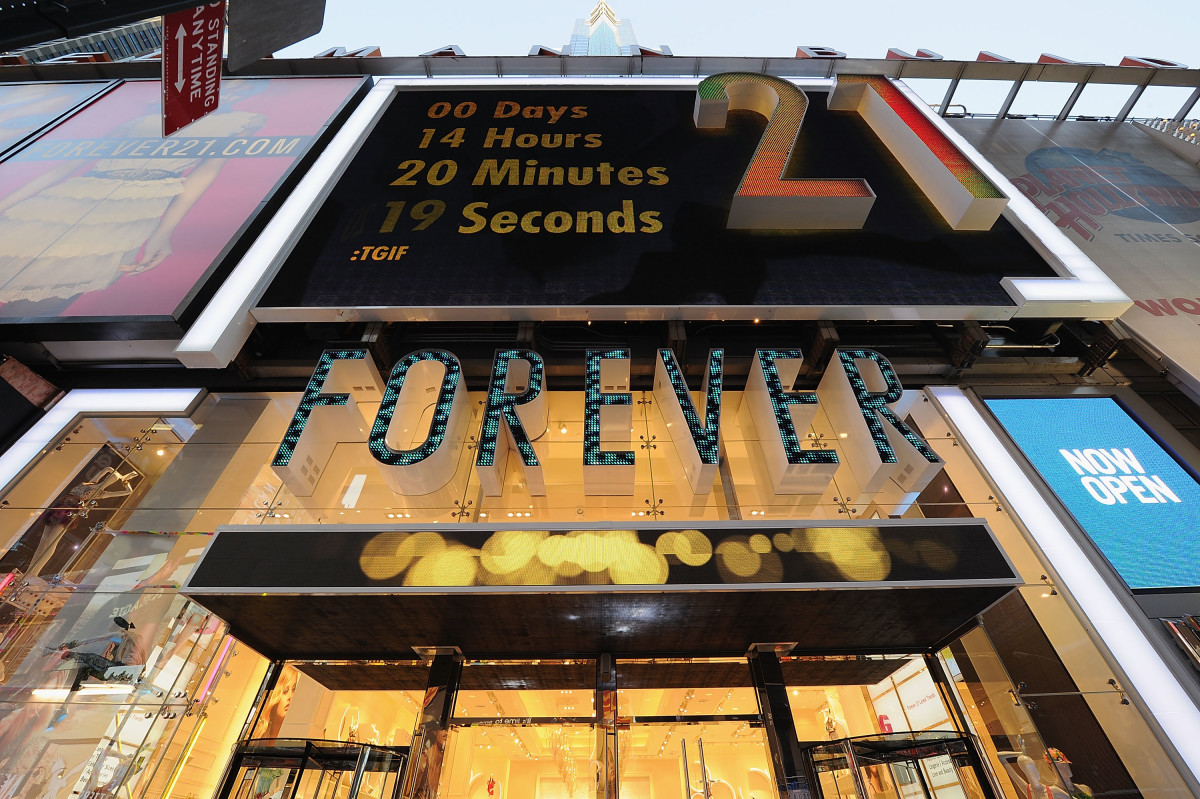 The Forever 21 store in Times Square. Photo: Dimitrios Kambouris/Getty Images for Forever 21