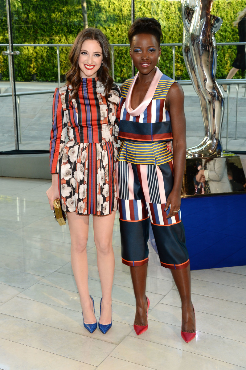 Stylist Micaela Erlanger and Lupita Nyong'o in Suno at the 2014 CFDA Awards. Photo credit: Larry Busacca/Getty Images