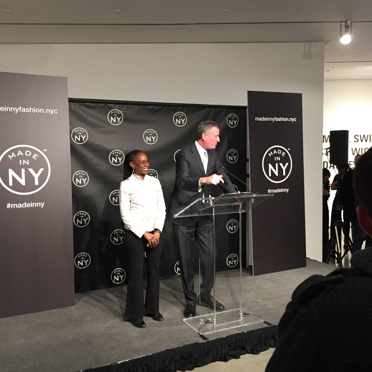 Chirlane McCray and Mayor Bill de Blasio at the Made in NY event on Tuesday night at Milk Studios. Photo: Chantal Fernandez/Fashionista