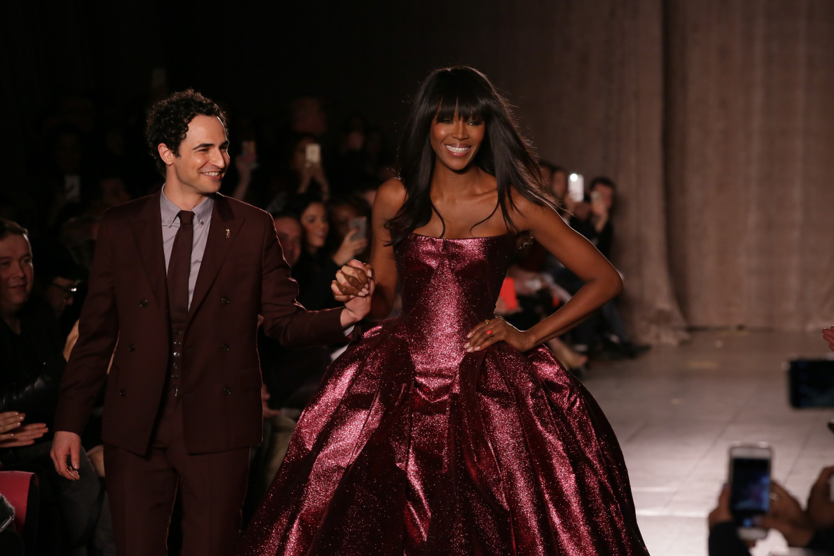 Zac Posen and Naomi Campbell at Posen's fall 2015 show. Photo: Chelsea Lauren/Getty Images