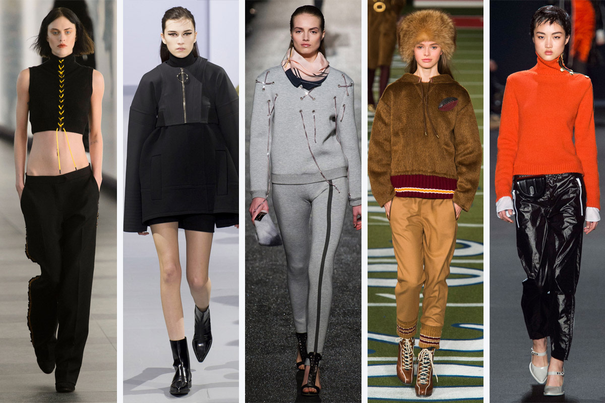 From left to right: Preen, Paco Rabanne, Alexis Mabille, Tommy Hilfiger and Rag & Bone. Photos: Imaxtree