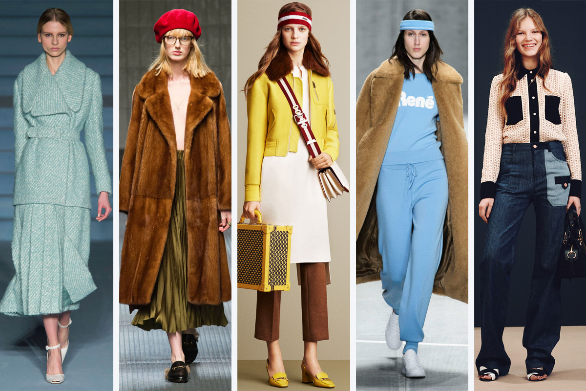 From left to right: Emilia Wickstead, Gucci, Bally, Lacoste and See by Chloe. Photos: Imaxtree, Bally and See by Chloe