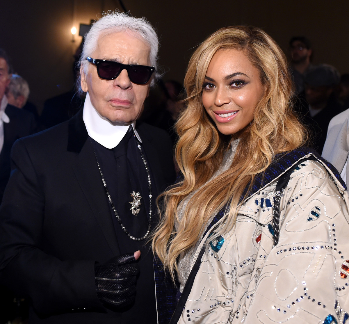 Karl Lagerfeld and Beyonce at the Chanel Metiers d'Art show in New York City. Photo: Stefanie Keenan/Getty Images