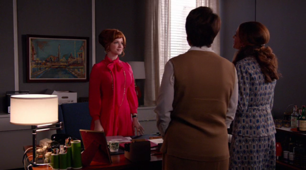 Joan meets some new female colleagues. Screengrab: AMC