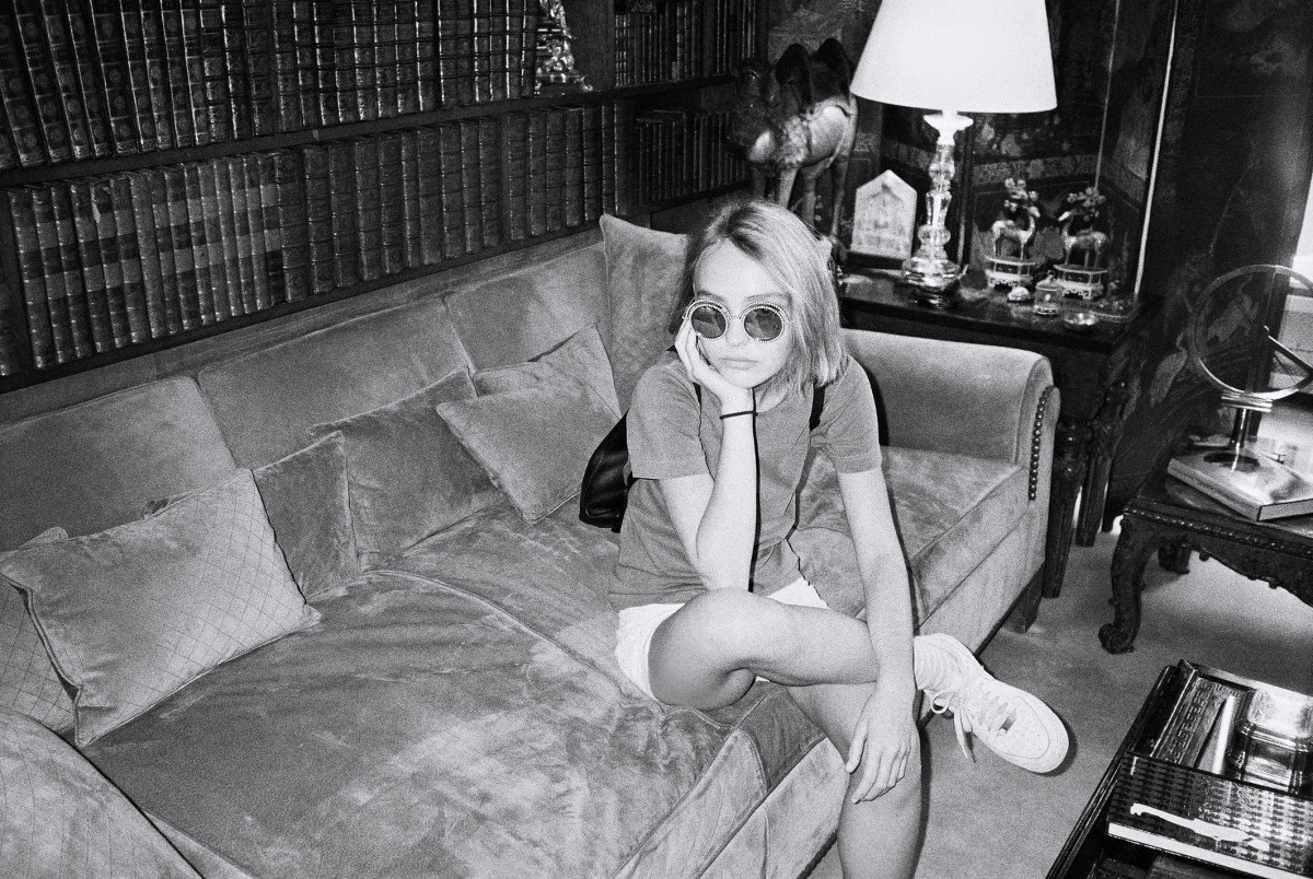 A behind-the-scenes image of Lily-Rose Depp for Chanel eyewear. Photo: Leila Smara/Chanel