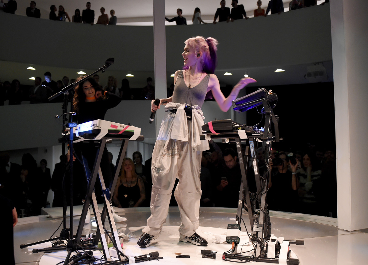 Grimes performs at the Guggenheim on Wednesday night. Photo: Getty Images