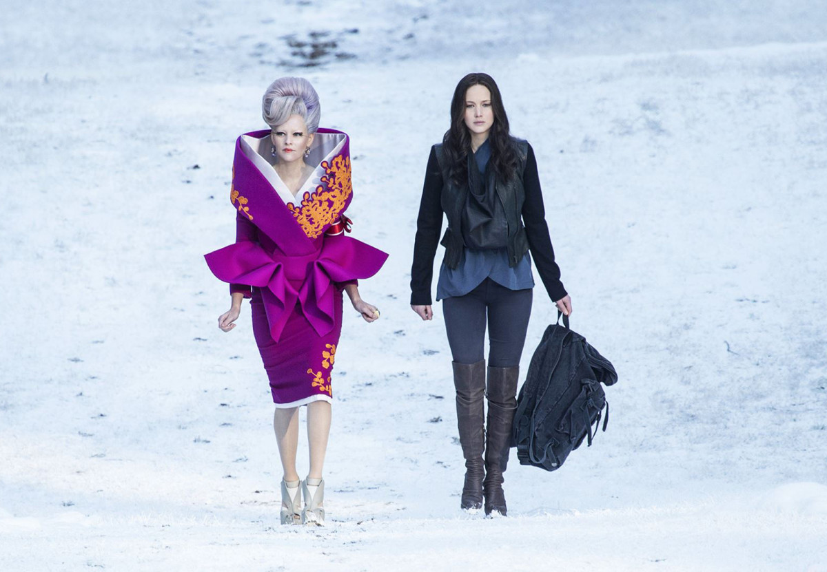 Effie coordinated her hair with the snow because she's basically Mother Earth. Photo: Hunger Games/Facebook