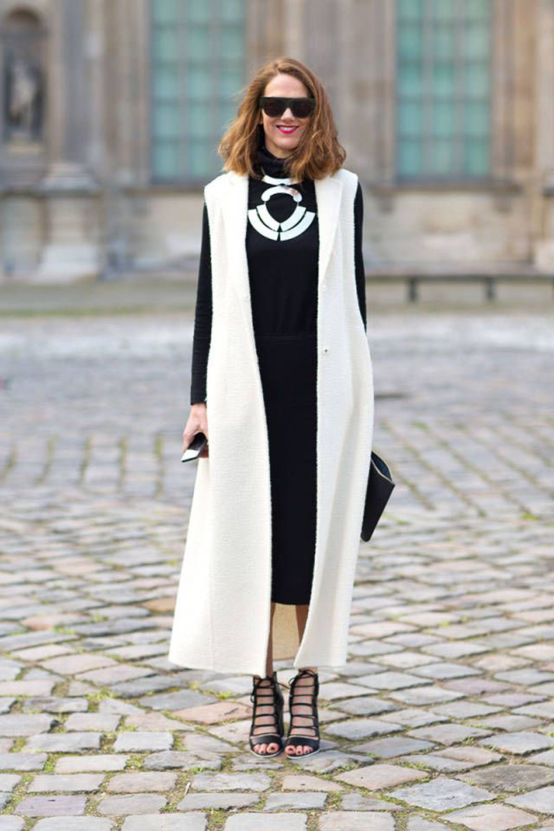 Long shop jacket sleeveless