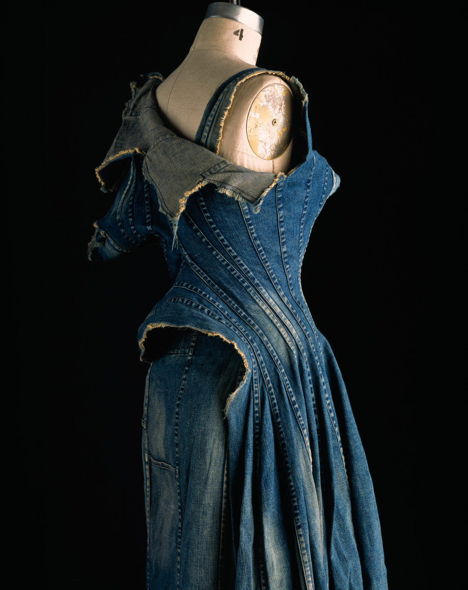 Junya Watanabe for Comme des Garçons spring 2012 repurposed denim dress. Photo: William Palmer/The Museum at FIT