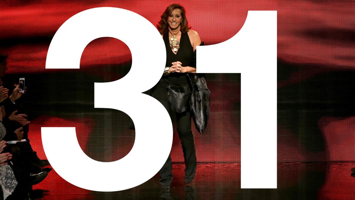 Donna Karan on the runway of her 30th anniversary show in 2014. Photo: Neilson Barnard/Getty Images for Mercedes-Benz Fashion Week