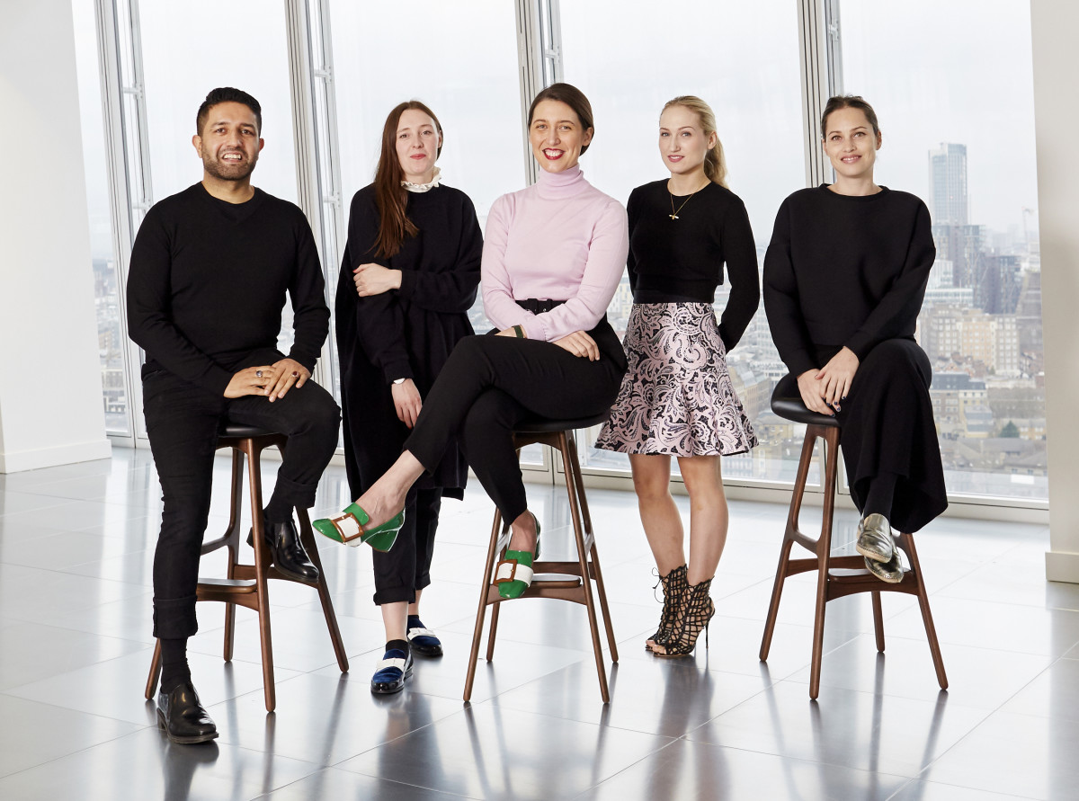 From left: Osman Yousefzada, Amy Powney of Mother of Pearl, Emilia Wickstead, Sophia Webster and Anna Laub of Prism. Photo: Shaun James Cox/British Fashion Council