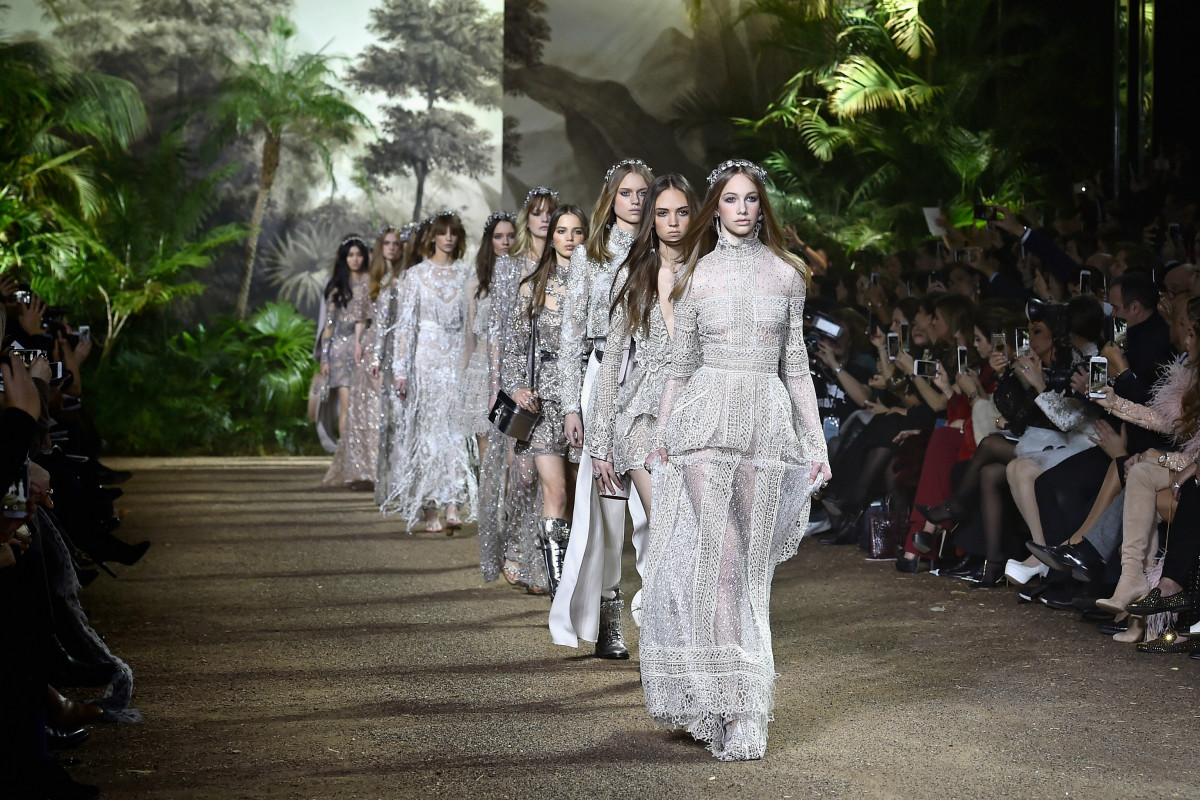 The finale at Elie Saab's spring 2016 couture show. Photo: Pascal Le Segretain/Getty Images