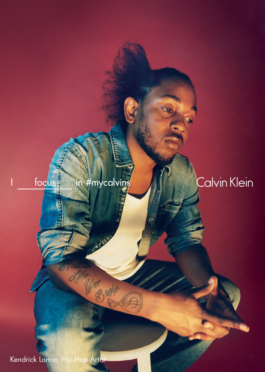 Kendrick Lamar in Calvin Klein's spring 2016 campaign. Photo: Tyrone Lebon/Calvin Klein