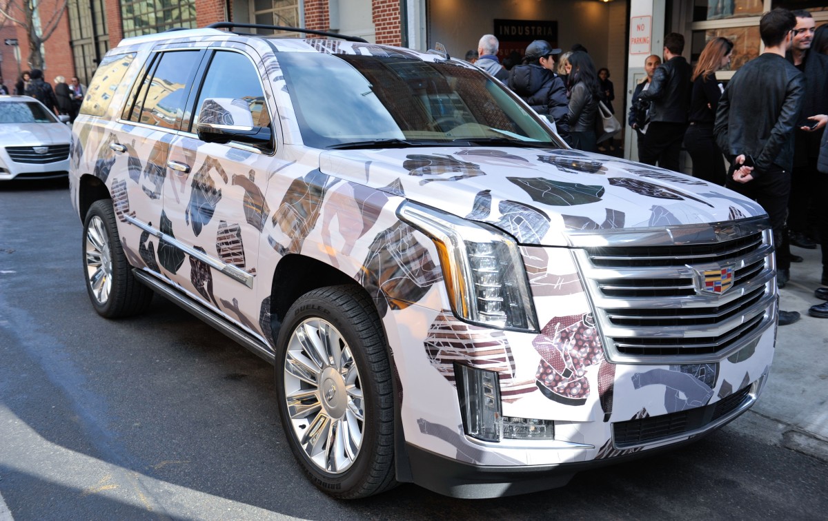 Cadillac tapped several designers to create "wraps" for their latest SUV model at New York Men's Day. Photo: Leandro Justen/Cadillac