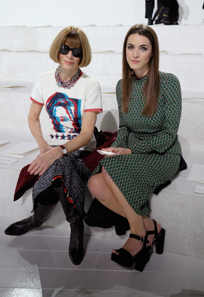 Anna Wintour and Bee Shaffer at Marc Jacobs's fall/winter 2016 show. Photo: Dimitrios Kambouris