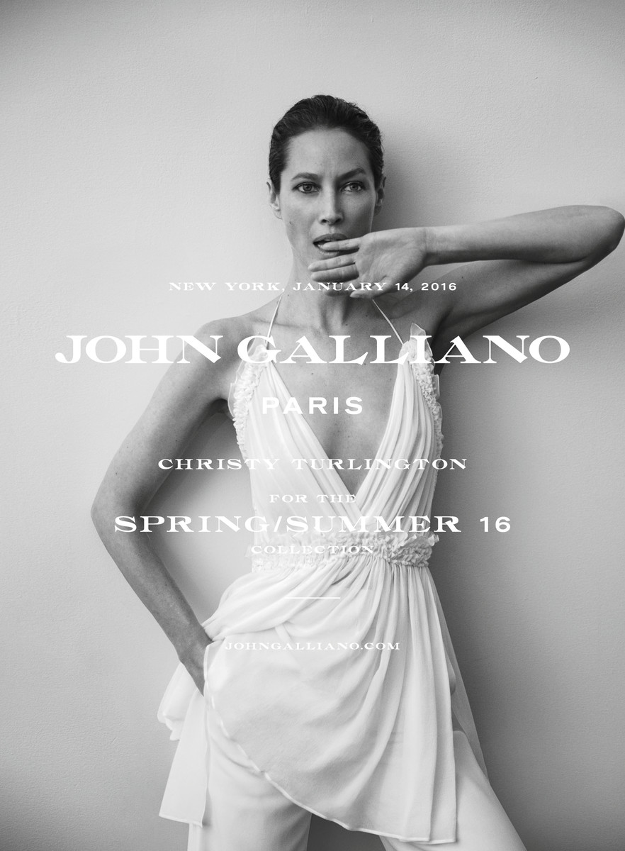 Christy Turlington for John Galliano spring 2016 campaign. Photo: John Galliano