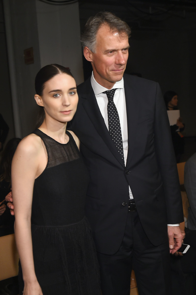 Rooney Mara and Claus-Dietrich Lahrs at the fall 2016 Hugo Boss show. Photo: Ben Gabbe/Getty Images