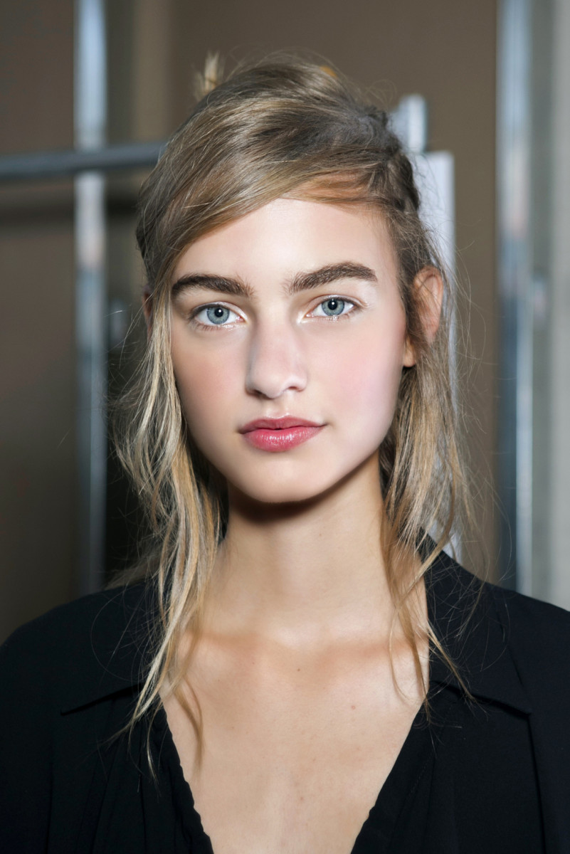 The flushed beauty look backstage at the Michael Kors spring 2016 show. Photo: Imaxtree