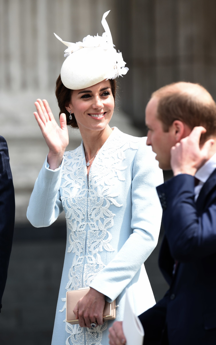 Kate Middleton channels Queen Elizabeth in white lace dress