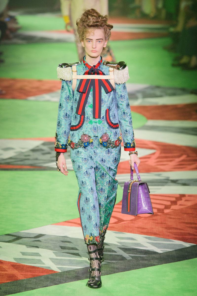 A look from the Gucci men's spring 2017 collection. Photo: Imaxtree