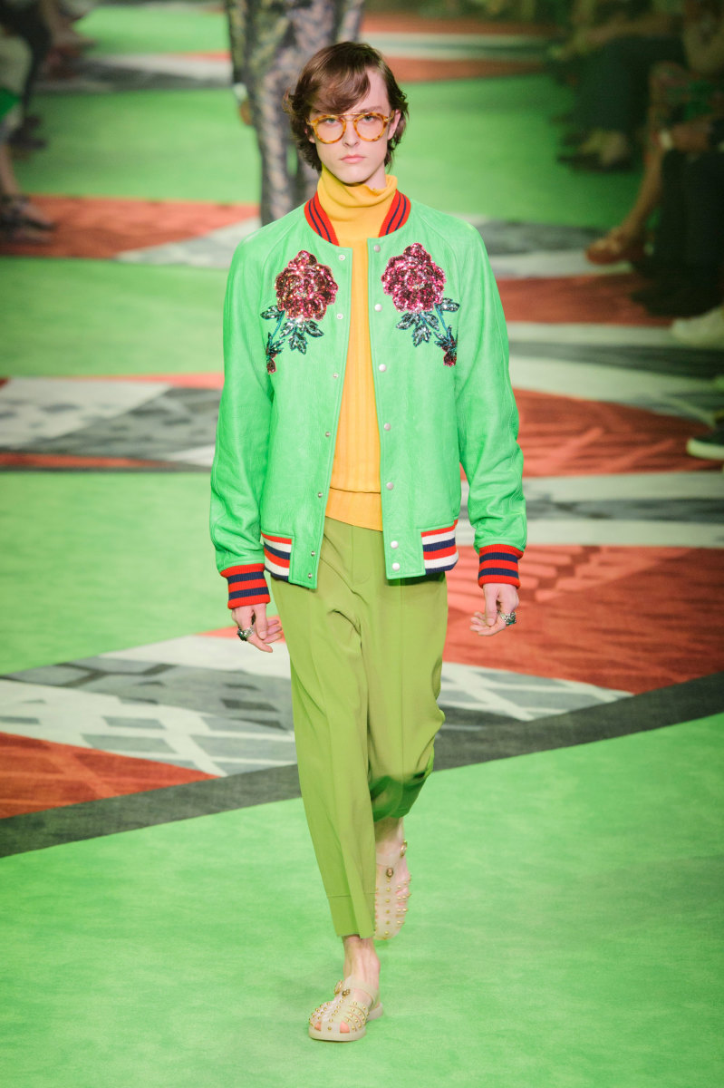 A look from the Gucci men's spring 2017 collection. Photo: Imaxtree