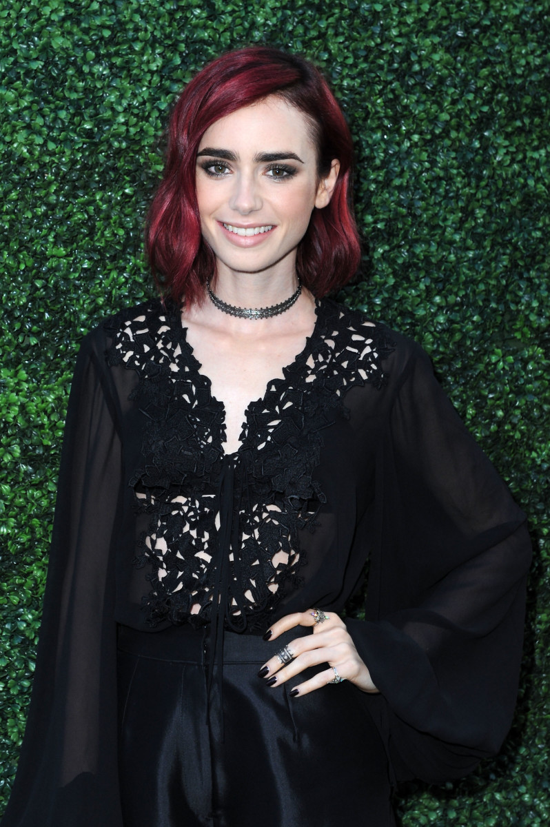 Lily Collins at Sony Pictures Television Social Soirée in California. Photo: Getty Images