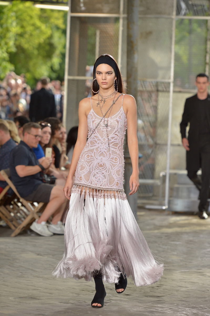 Kendall Jenner at Givenchy's spring 2016 menswear show. Photo: Dominique Charriau/Getty Images