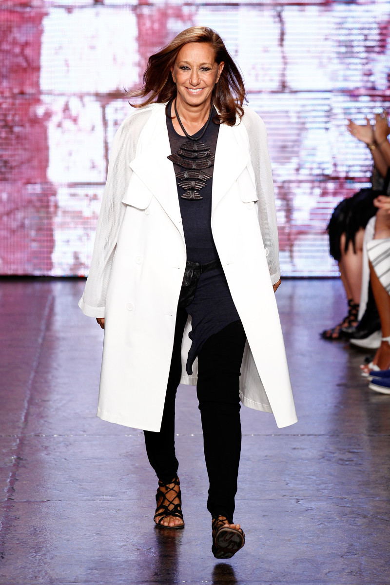 Donna Karan taking a bow at DKNY's spring 2015 show. Photo: Peter Michael Dills/Getty Images