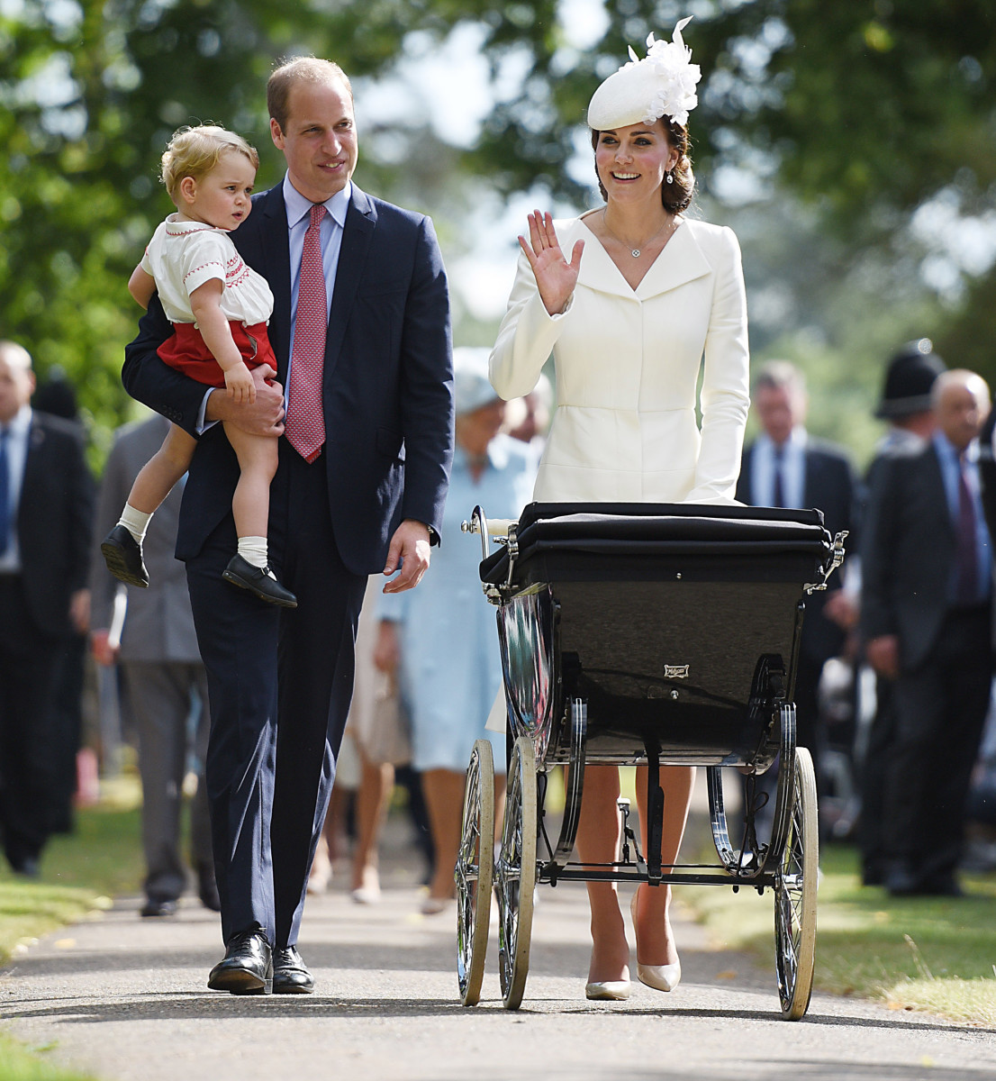 A local family takes a Sunday morning stroll to church. Photo: Chris Jackson/Getty Images