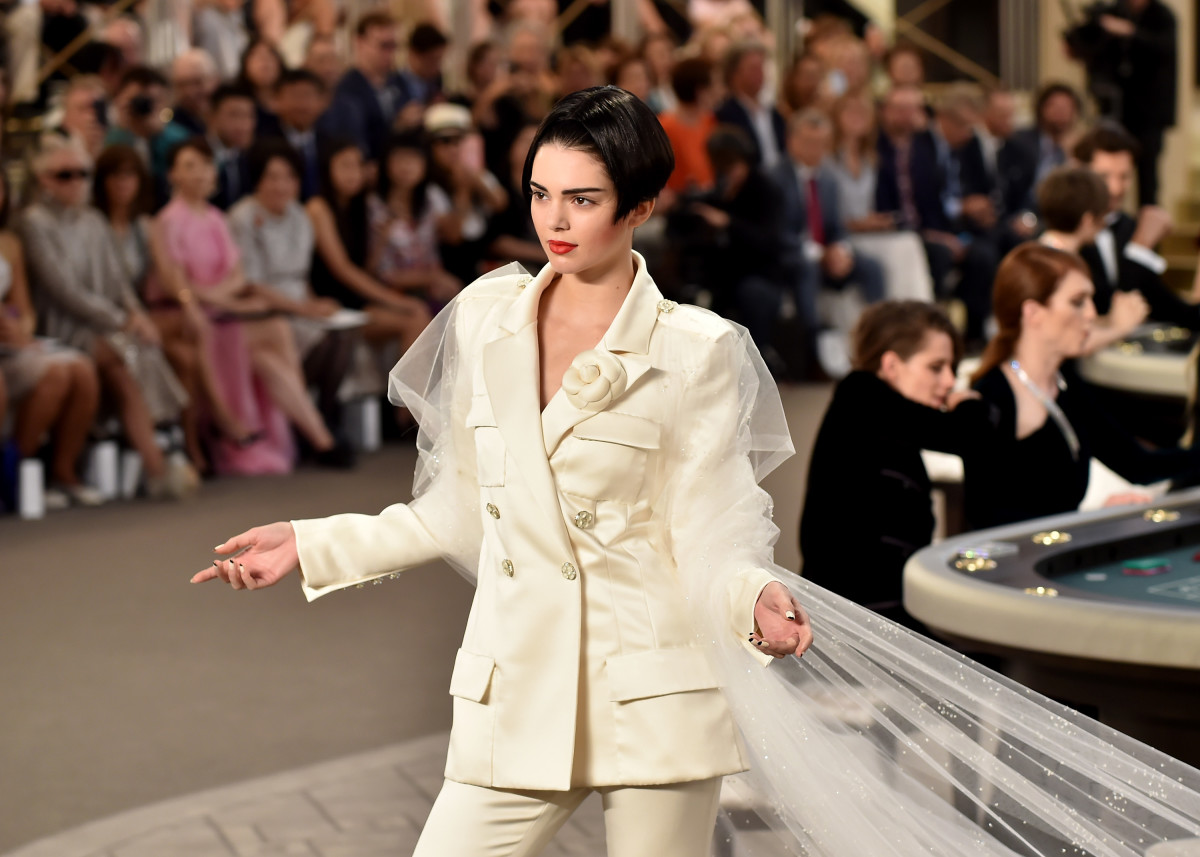 Kendall Jenner closes out Chanel's couture show. Photo: Gareth Cattermole/Getty Images