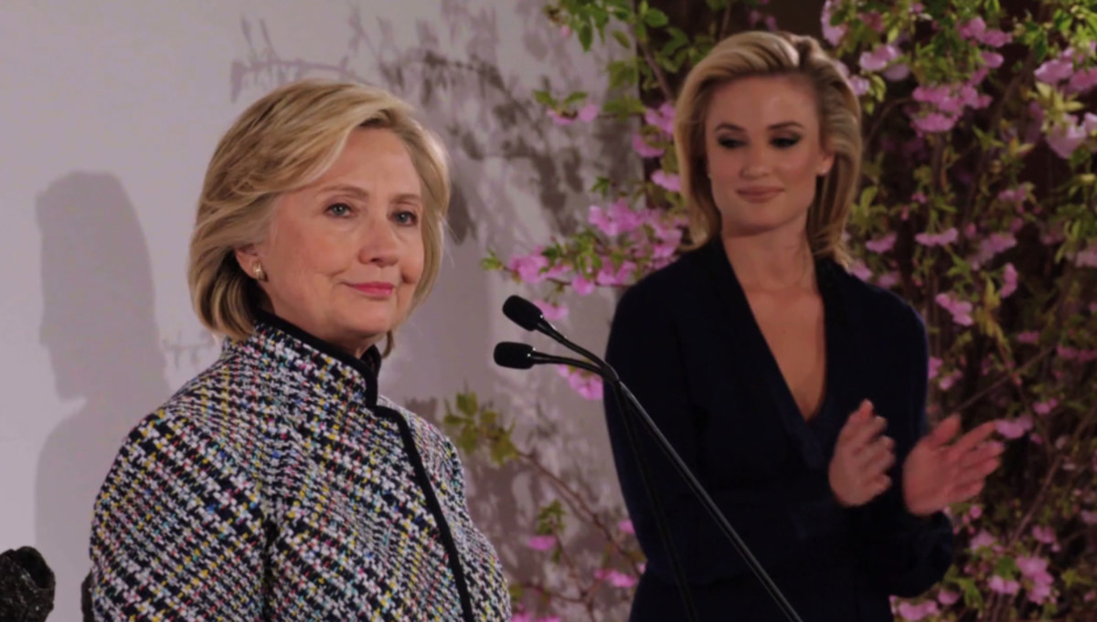 "Hmm... maybe I should try a pantsuit... " Screengrab: House of DVF