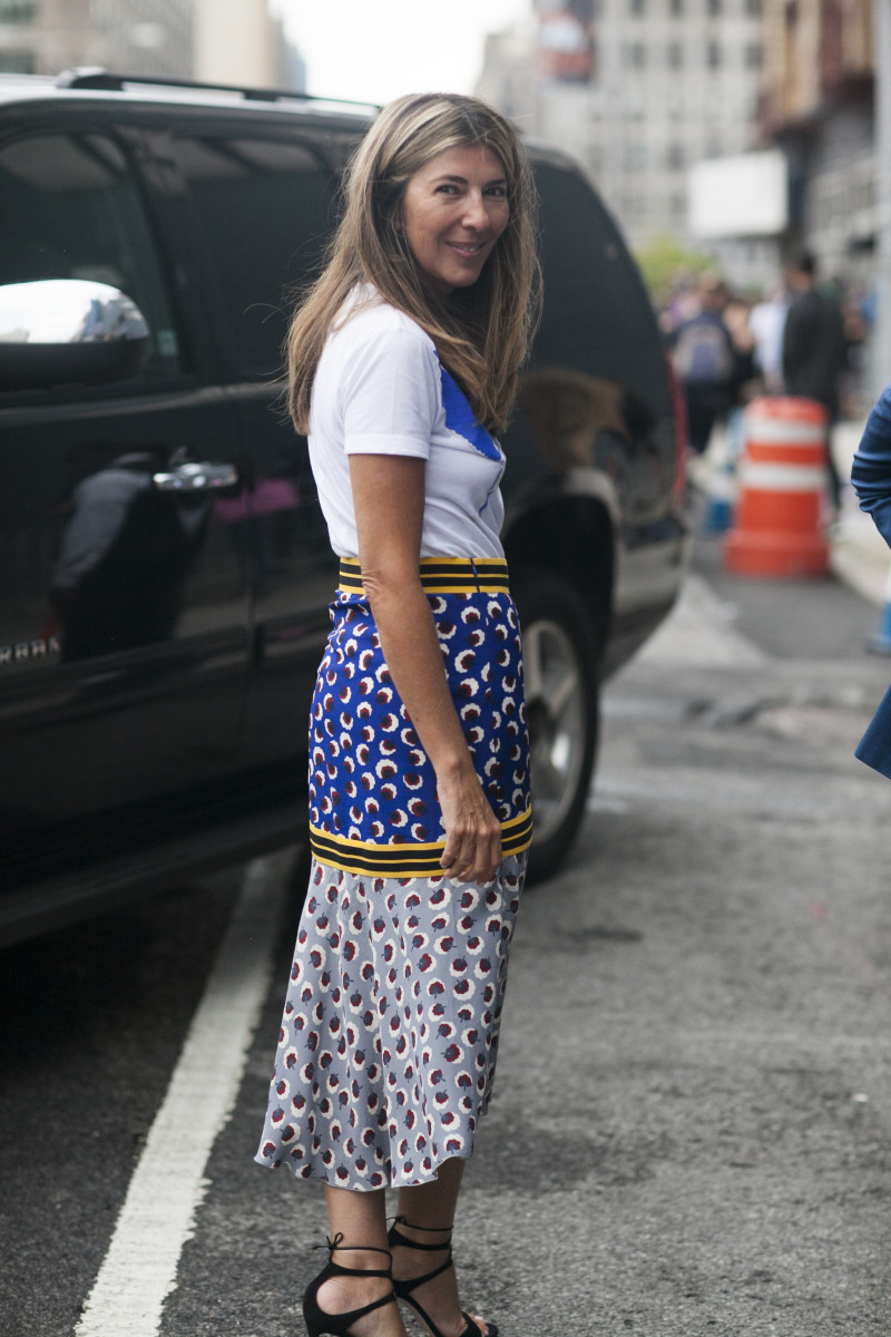 Marie Claire's Nina Garcia in a Stella McCartney skirt. Photo: Emily Malan/Fashionista