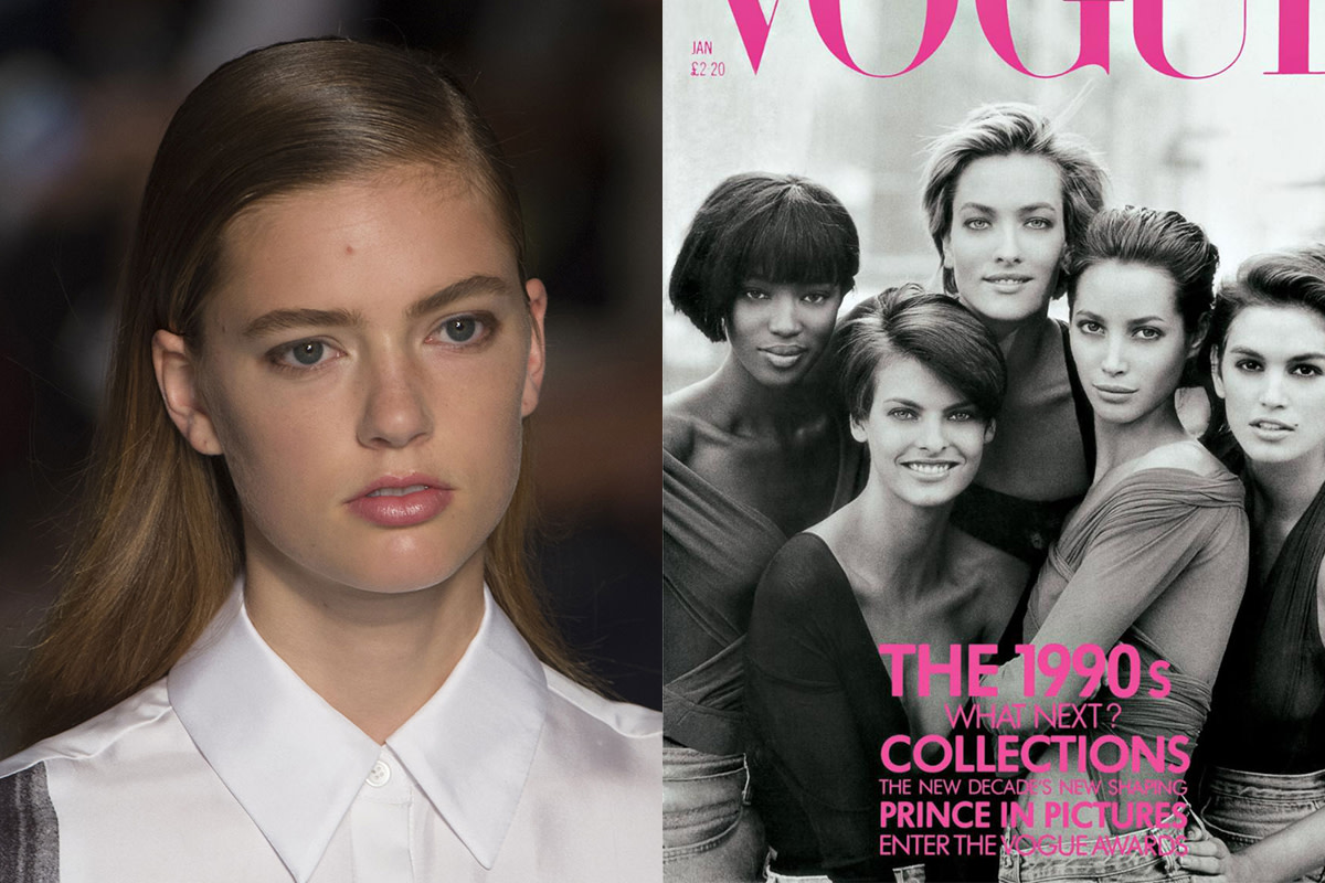 DKNY and Peter Lindbergh's classic Vogue supermodel cover. Photos: Imaxtree/Vogue
