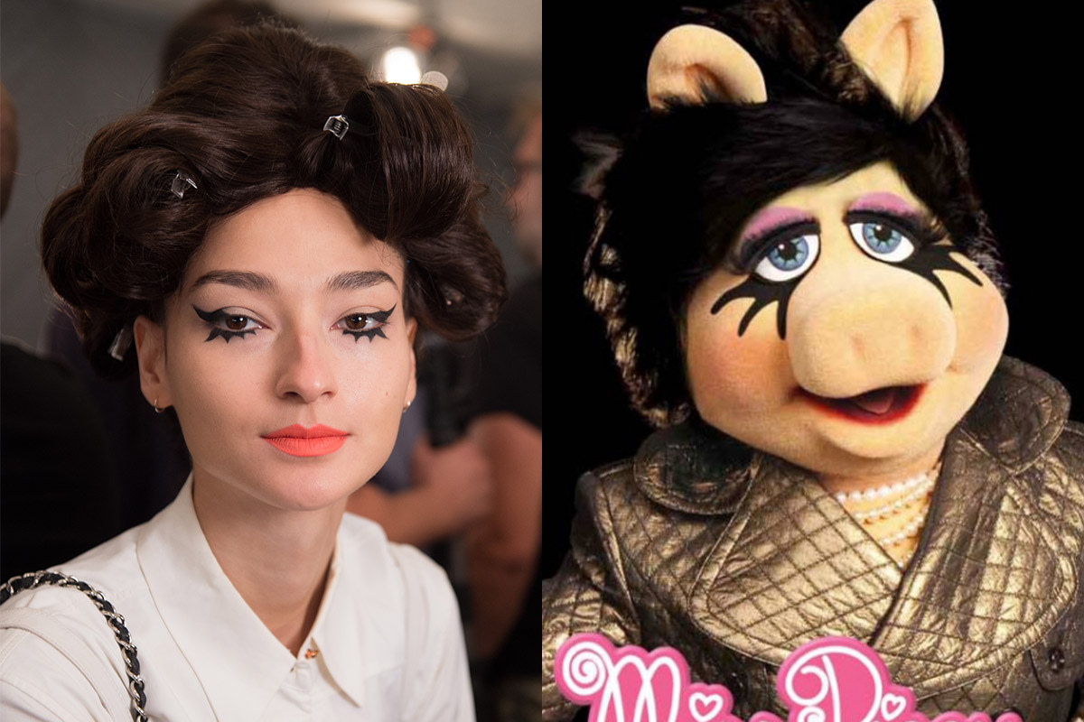 A look from Jeremy Scott and Miss Piggy in her MAC campaign. Photos: Imaxtree/MAC 