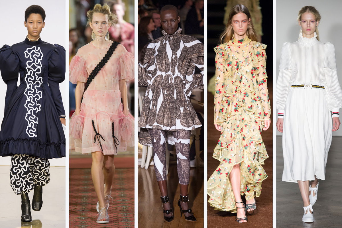 From left to right: J.W. Anderson, Simone Rocha, Giles, Erdem, and Mother of Pearl