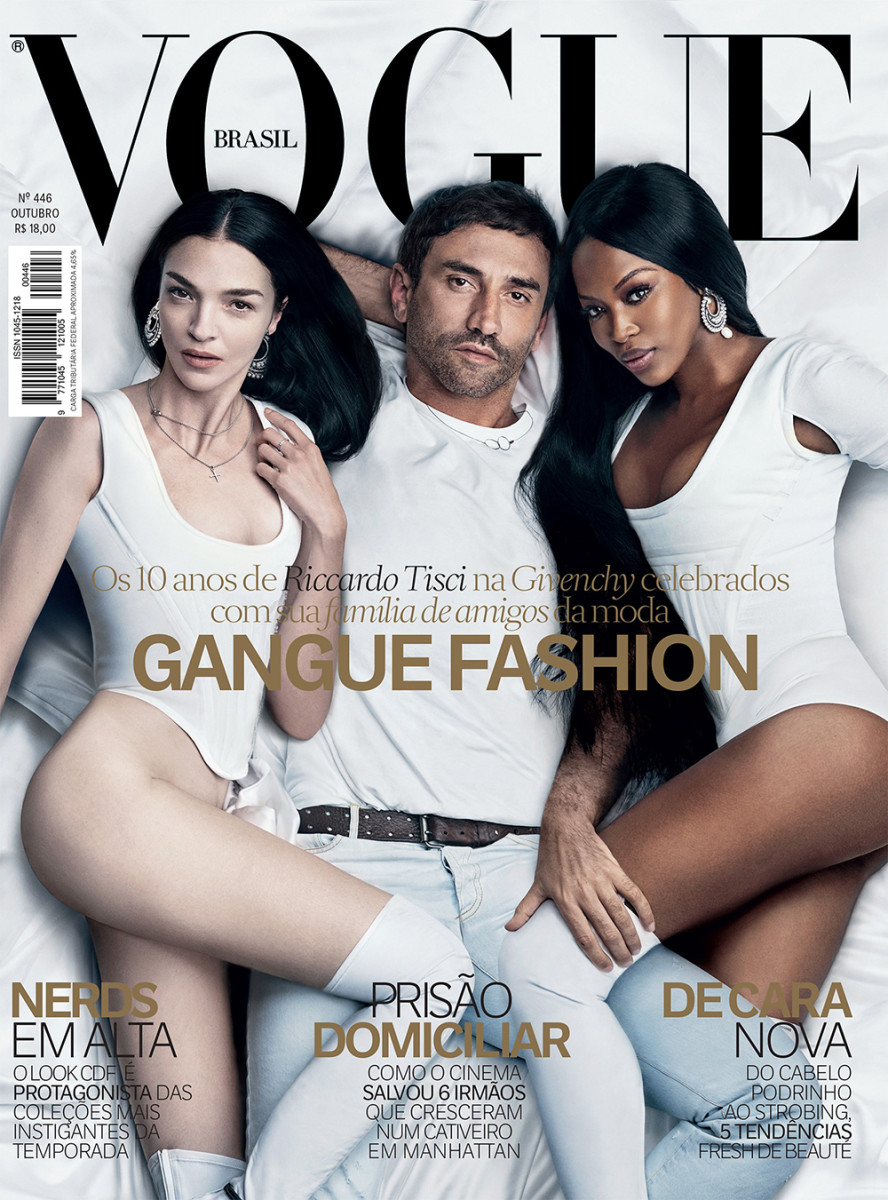 Mariacarla Boscono, Riccardo Tisci and Naomi Campbell. Photo: 'Vogue' Brasil