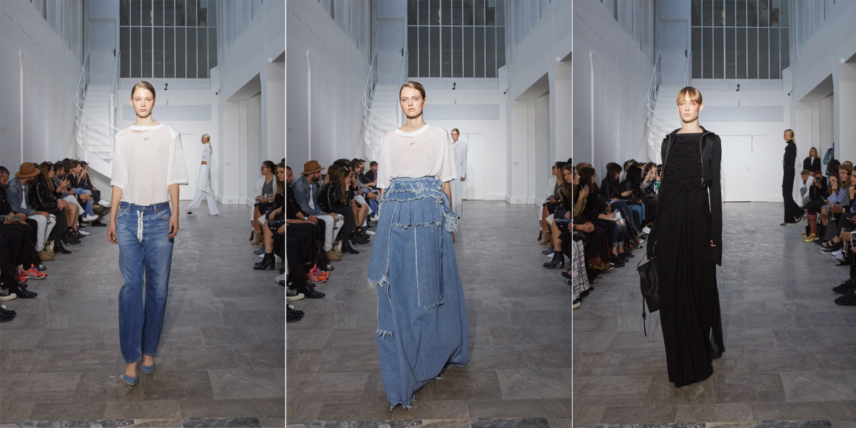 Three looks from Off-White c/o Virgil Abloh's spring 2016 collection. Photo: Off-White c/o Virgil Abloh